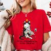Funny Christmas Cat Women TShirt Xmas Cat Graphic TShirts Tops Short Sleeve Tees Casual Harajuku Street Tshirt Female Clothing