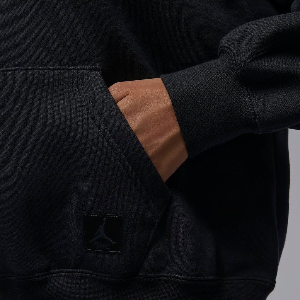 Jordan Solid Color High Collar Loose Pullover Long Sleeve Sweatshirt Women Tops Black FD7222-010
