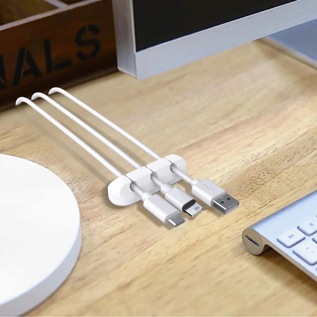 2PCS Silicone USB Cable Organizer Cable Winder Desktop Tidy Management Clips Cable Holder for Mouse Headphone Wire Organizer