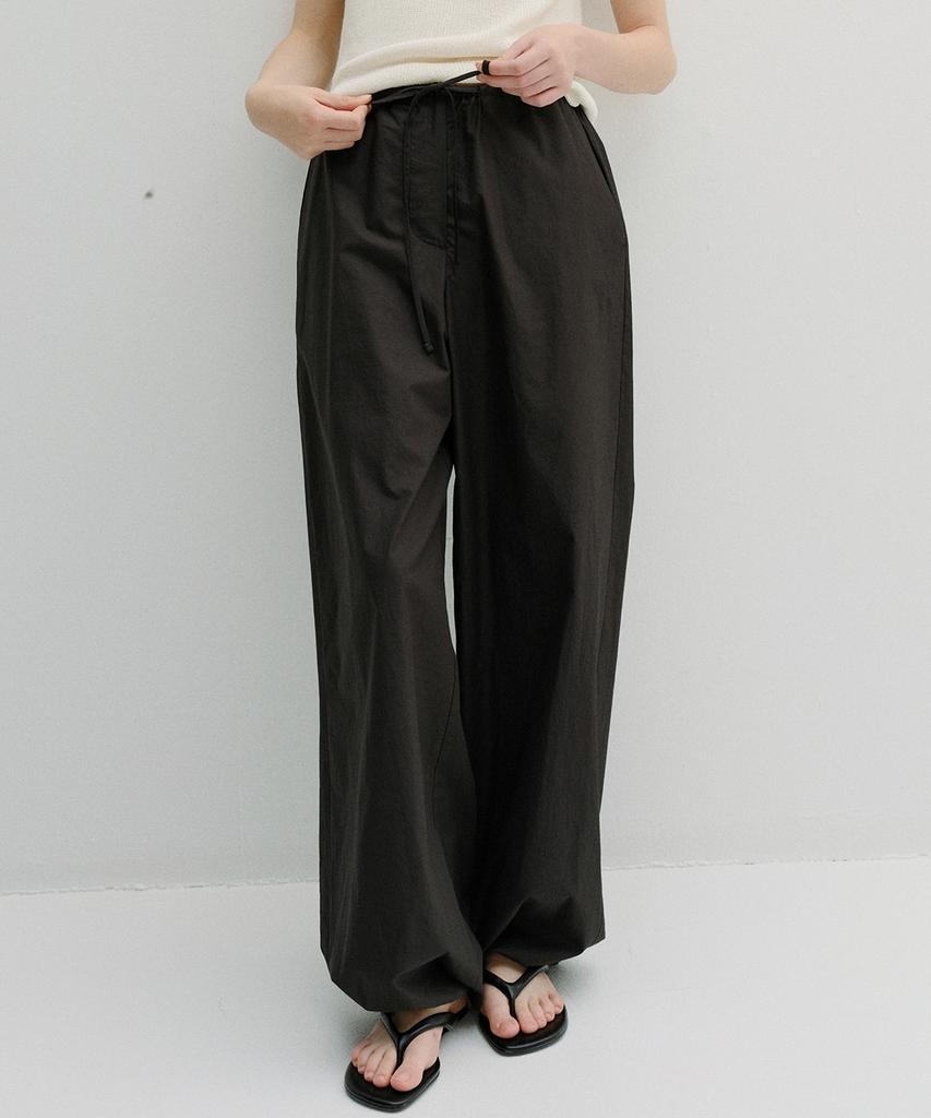 Beullaengkeu03 Cotton Banding Harem Pants (Black)