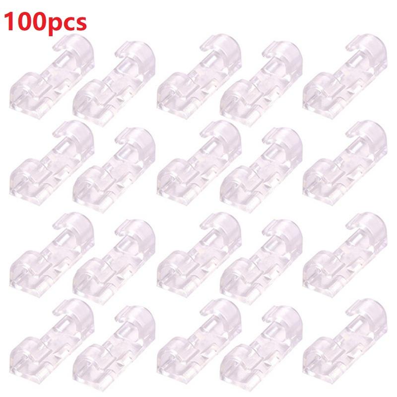 20/60/100PCS Strong Self-Adhesive Cable Clips Organizer USB Cable Organizer Clips Wire Holder Earphone Mouse Cord Clip Protector
