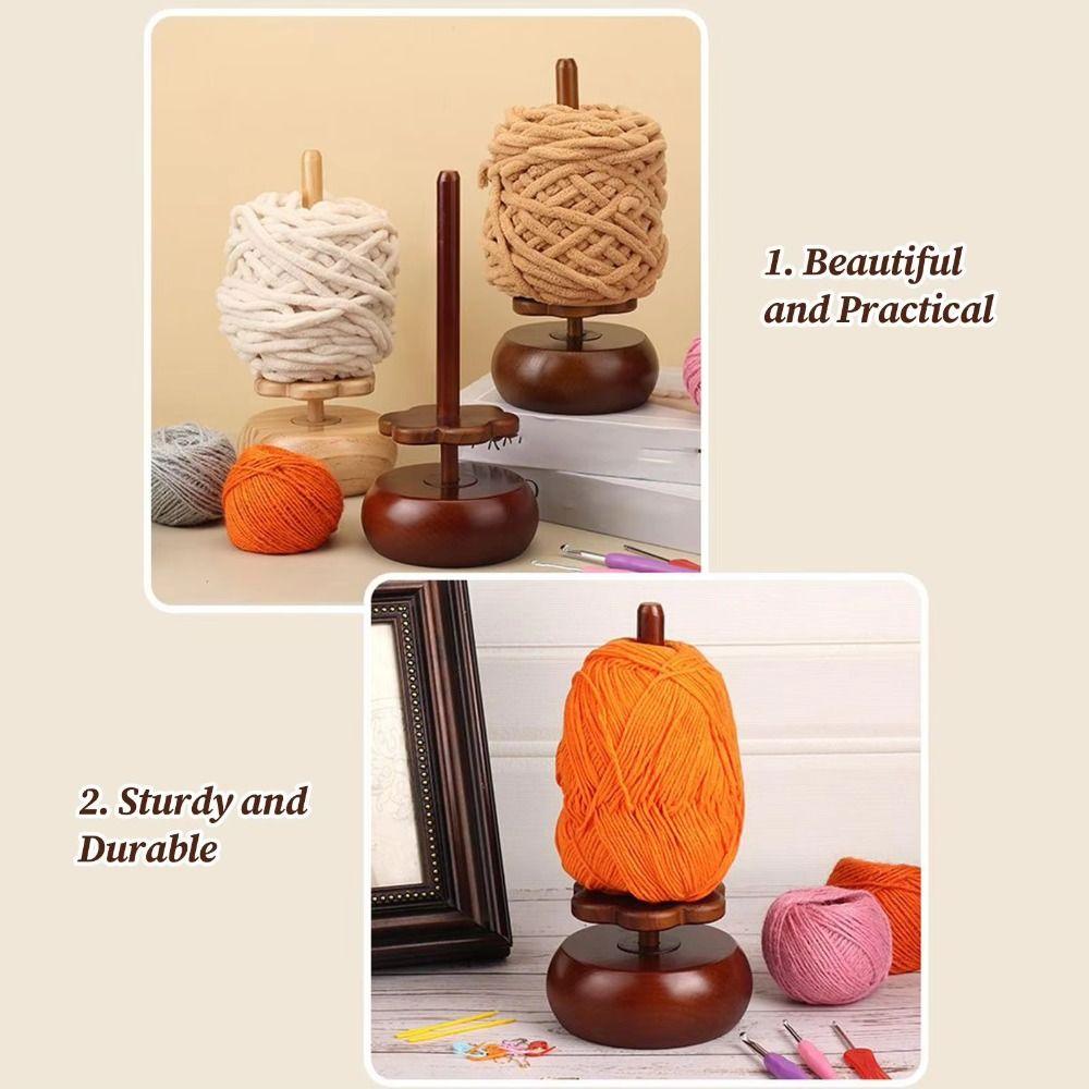 Reusable Wooden Yarn Winder Stand Rotatable Design Magnetic Skein Rack  DIY Knitting