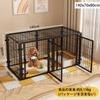 HEEOREV Pet Playpen, Dog Cage, Pet Fence with Doors (2 Doors, 140x70x80cm, Silver/Black) Easy Assembly, Flexible Layout, Potty Training, Escape Preven