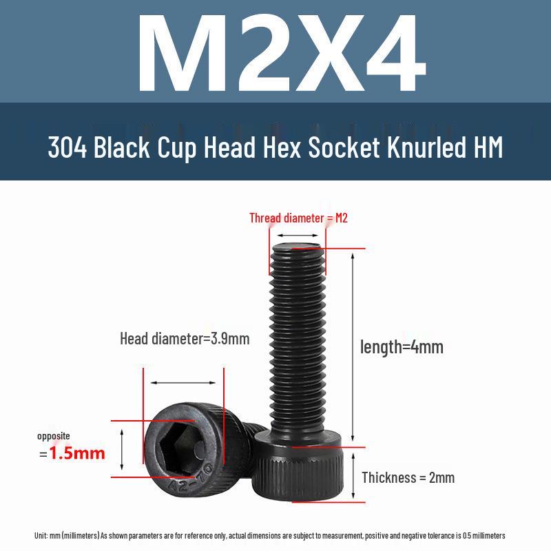 Yigu 304 Stainless Steel Hex Socket Cylindrical Head Screws: M2-M5 Bolts, M6-M12 Screws