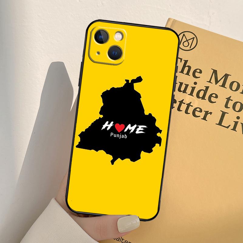 Punjab Map Outline Phone Case For iPhone 16 15 14 Pro Max Plus 12 11 13 Pro Max 12 Mini 13 Mini Cover