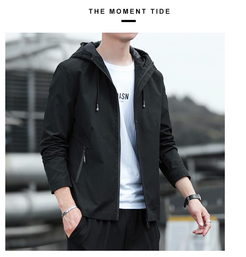 Men's Trendy Windproof Hooded Jacket for Autumn/Winter Outdoor Sports