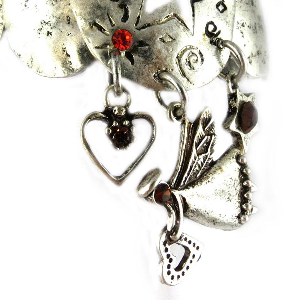 Les Trésors De Lily [F7966] - Orange Silvery 'Cunégonde' Designer Bracelet