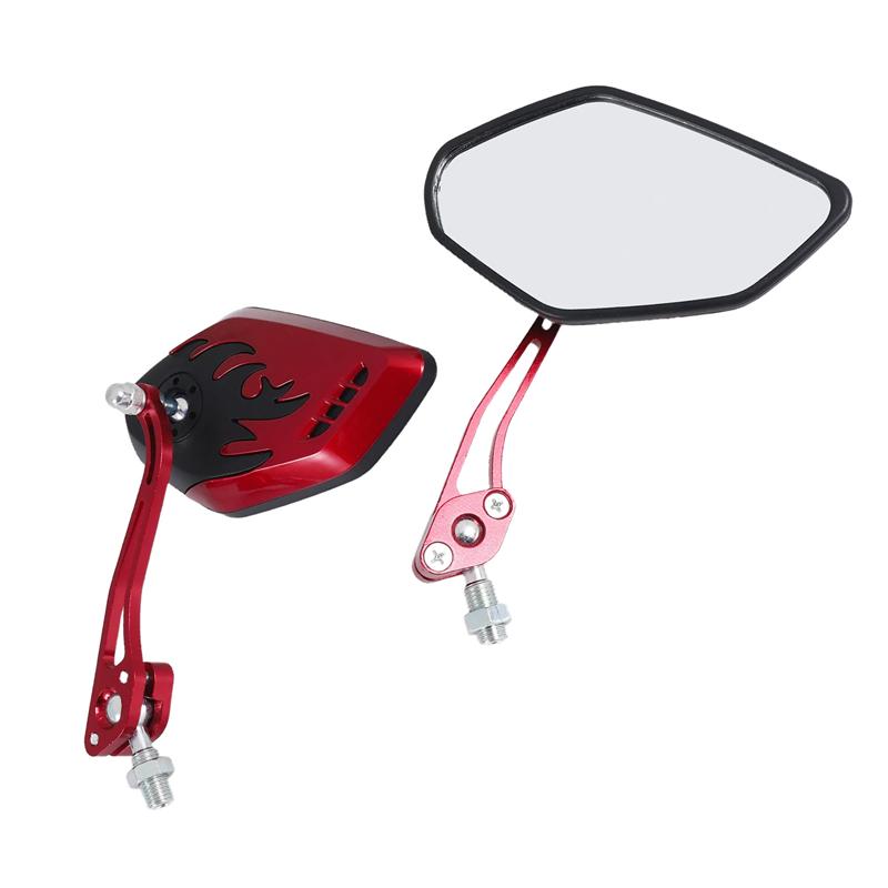 

2PCS Screw Diameter 10Mm / 8Mm Side Mirrors For Motorcycle Scooter 360 Degree Rotation Motorcycle Rearview Mirrors-M53K червоний