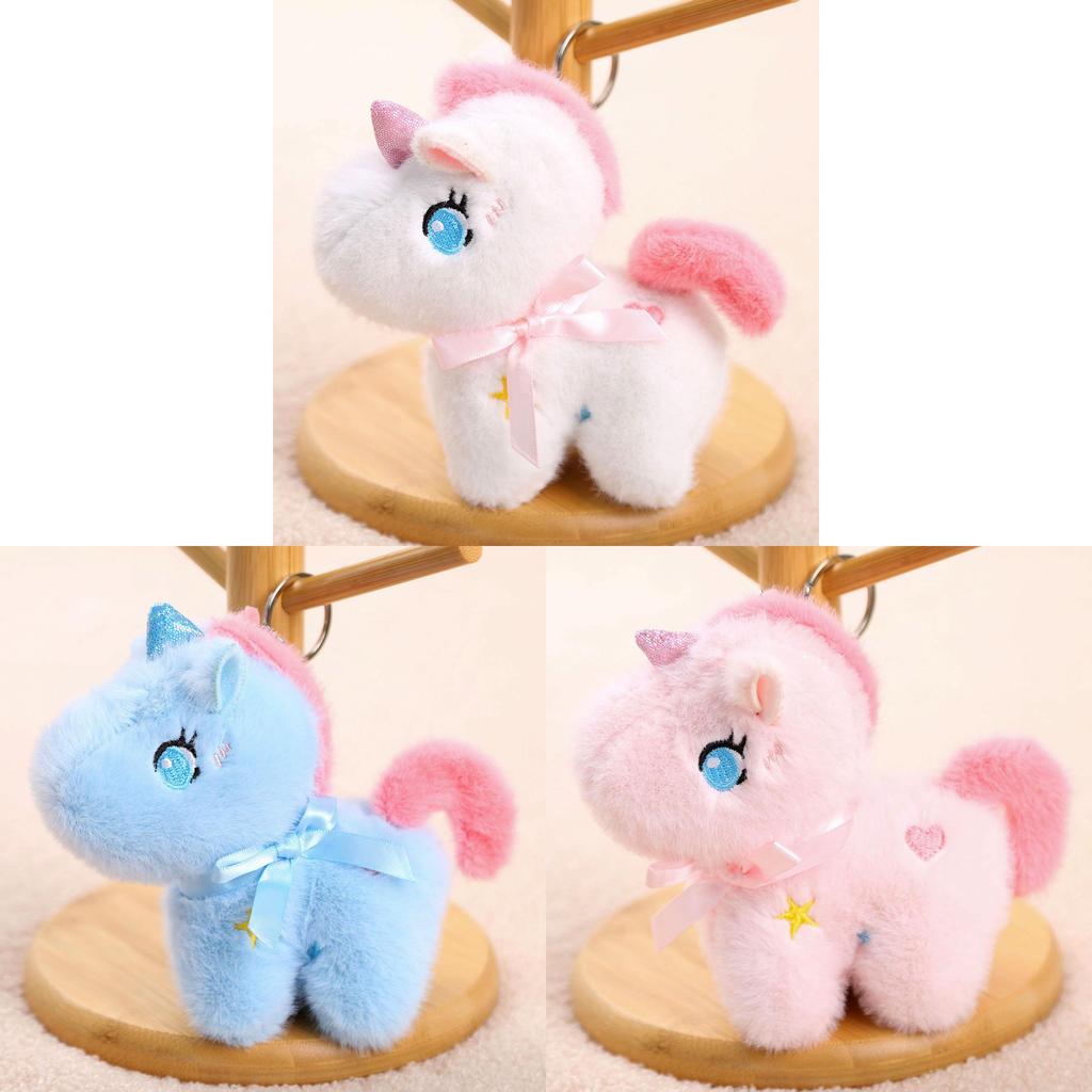 Unicorn Plush Keychain Cartoon Pony Toy For Kids And Teens