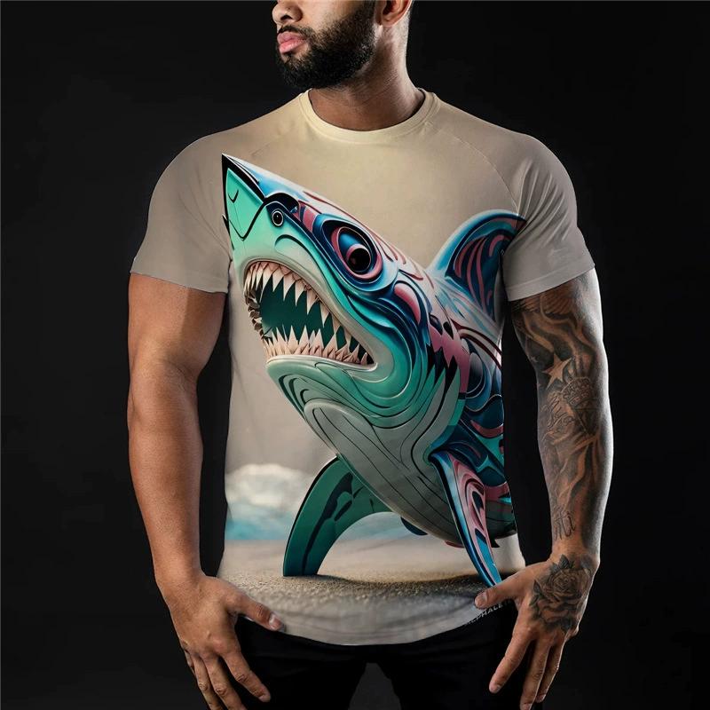 3D Digital Printing T-Shirt Teen Men's Short Sleeve Top Versatile Breathable