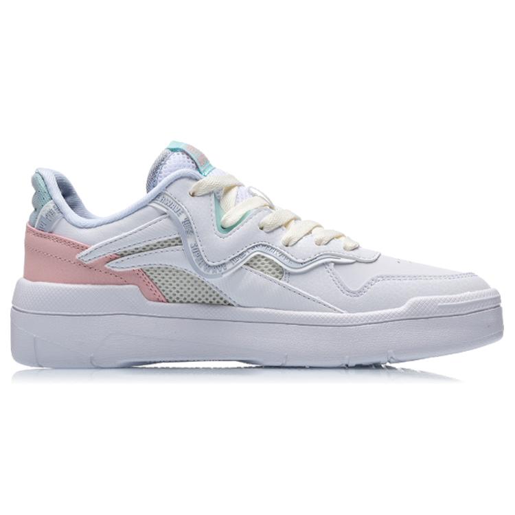 Li Ning Wave Spwv Lite Slip Resistant Abrasion Resistant Low top Skateboard Shoes Women's Salt Powder AGCR048-3