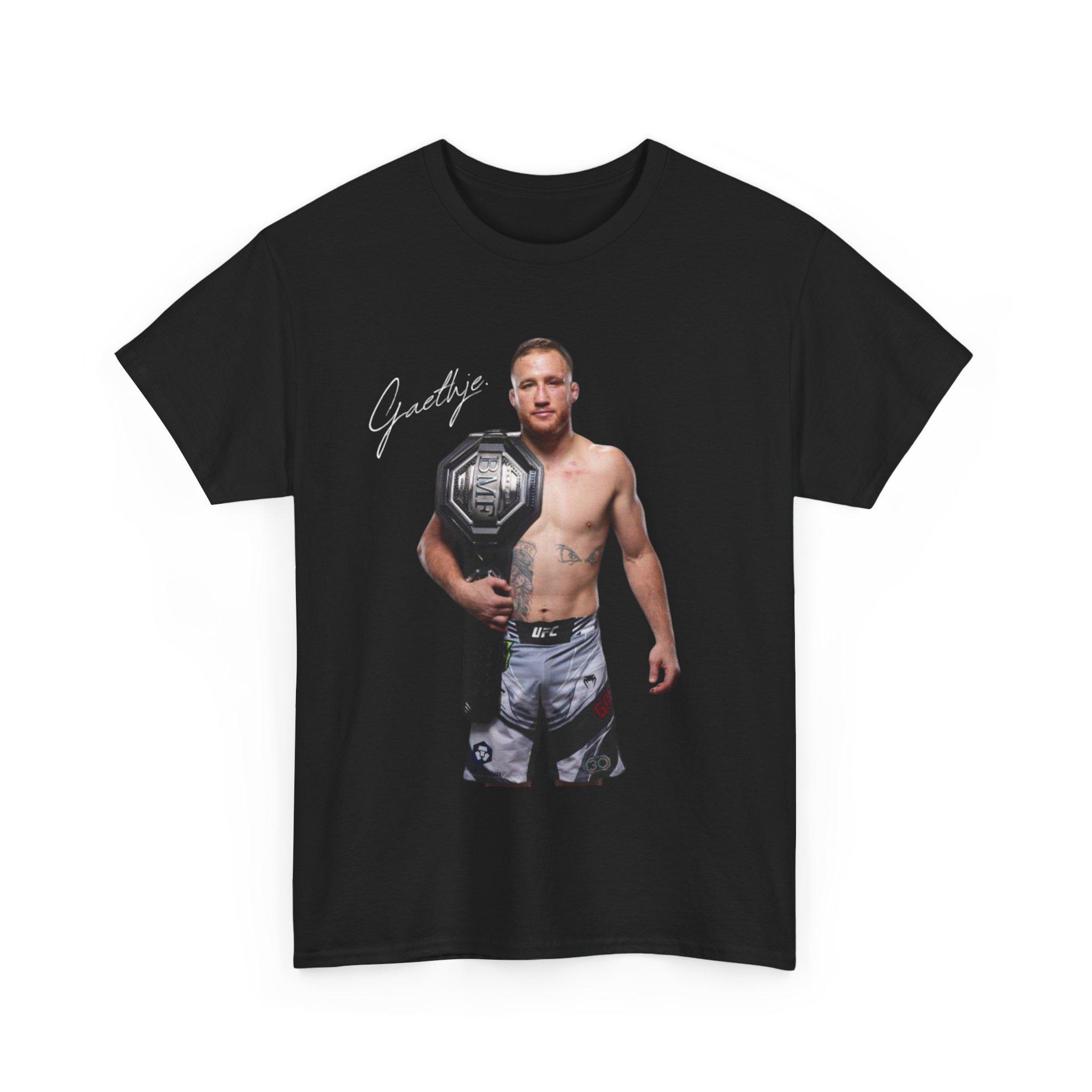Летняя футболка UFC 2026 Джастин Гейджи Бойцовская Графическая Женская Спортивная Хлопковая С коротким рукавом Свободная Повседневная Футболка для Фитнеса Унисекс S