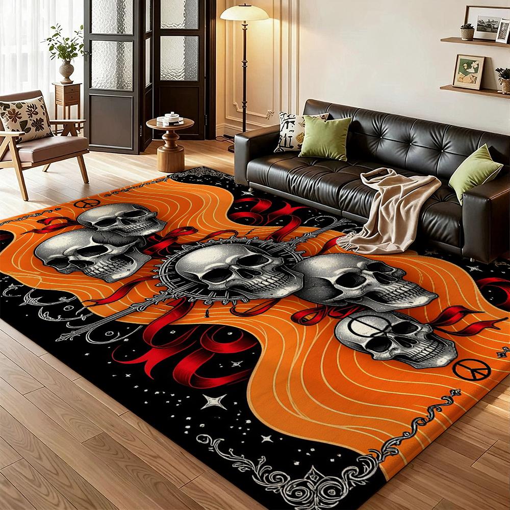 Dark Satanic Black Metal Art Patterned Rug Allseason Carpet For Entryway Home Party Decor Gift For Friends