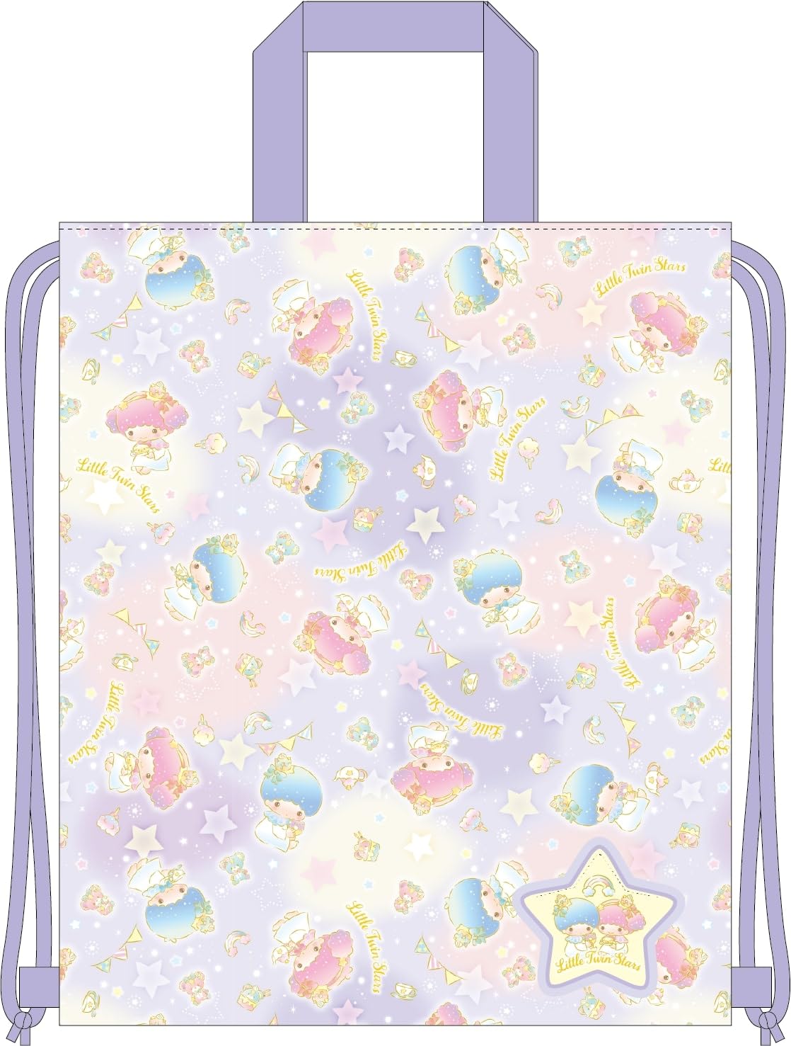 

Takanami Create Quilted Knapsack Little Twin Stars Perfect for and extracurricular activities [120837] kindergarten, school, фиолетовый