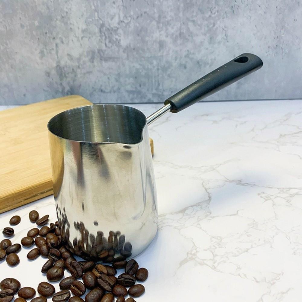 Long Handle Coffee Pot Professional Hot Milk Cup Latte Art Tool Wax Melting Pot  Restaurant Daily