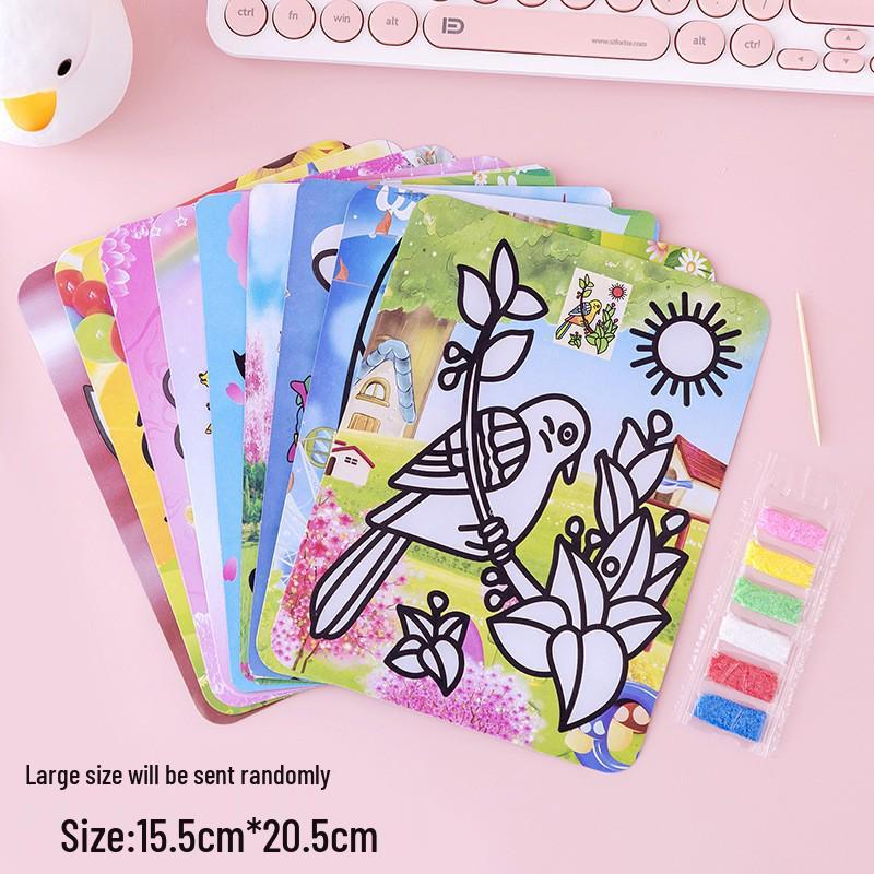 Kids' DIY Sand Art Set: Creative Scratch & Color Kit for Students