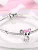 Copper Elegant Plated Genuine Charm Pink And Blue Little Elephant Bead Fits Bracelets WomenS Jewellery Gifts Beautiful Exquisite