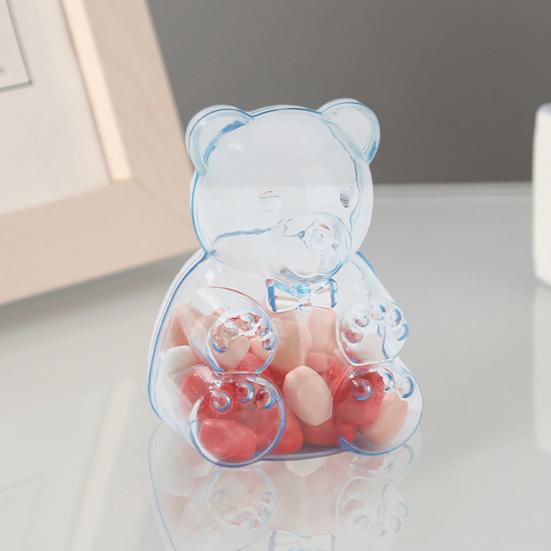 2 Stück Süße Bärenförmige Süßigkeitenschachteln Klare Füllbare Leckerli-Behälter Wiederverwendbare Feiertagssüßigkeiten-Geschenkbox für Junggesellinnenabschied Hochzeit Weihnachtsfeier Gastgeschenke