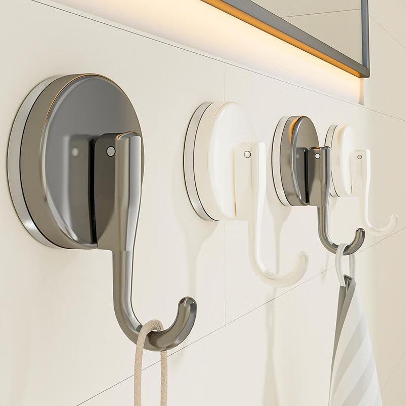 JINGRUIXIANG Stainless Steel Suction Cup Hooks (2-Pack)