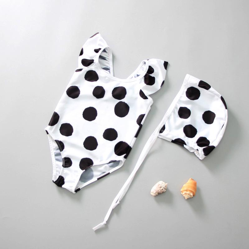 Koreanischer Trend-Einteiler-Badeanzug-Set für Kleinkindmädchen - Niedliches, Sonnenschutz-Design