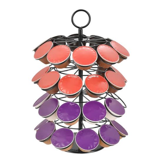 Coffee Pods Holder 40 Capacity Storage Organizer 360 Degrees Rotation Stand Metal Coffee Capsule Holder for Kitchen Counter