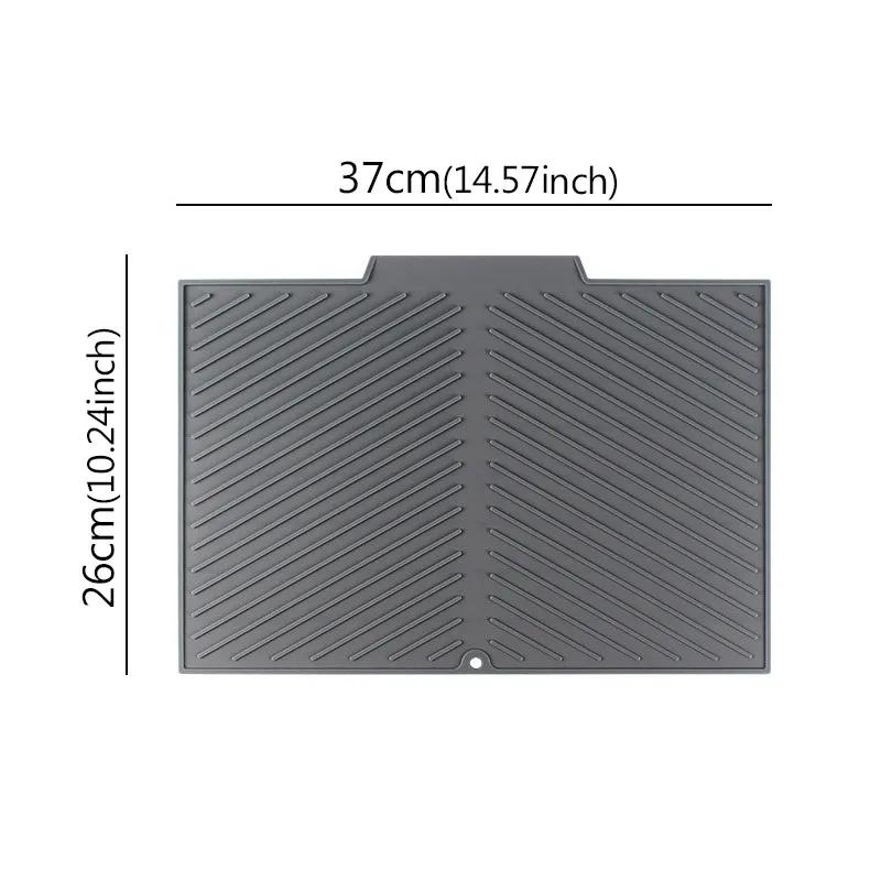 

S/M/LSilicone Draining Board Mat Drying Pad Folding Heat Machine Mat with Raised Edges Countertop Mats Dish for Kitchen Pot Cup 1PCS