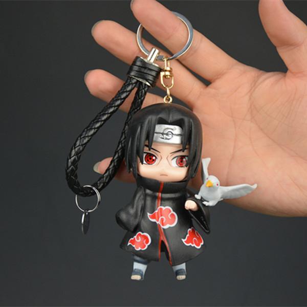 Naruto Anime Figure Keychain Haruno Sakura Hatake Kakashi Gaara Uzumaki Naruto PVC Pendant key Rings Kids Birthday Toy Gift