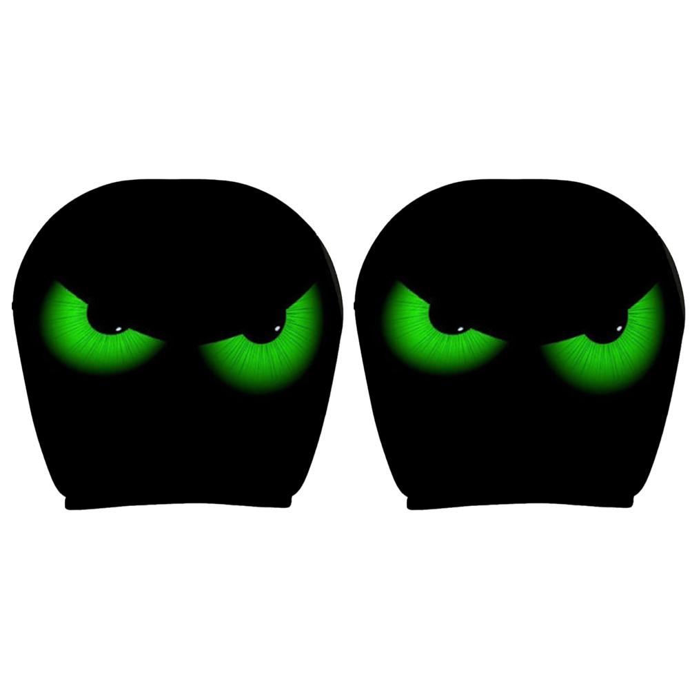 2PCS Funny Halloween Car Headrest Cover Decor Big-eyed Cartoon Print Headrest Cover Creative Car Seat Headcover
