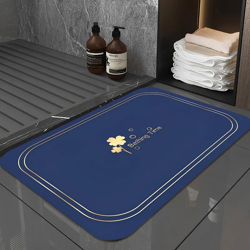 Schnelltrocknende Kieselgur-Badematten Superabsorbierender Teppich für Duschraum Zuhause Schlafzimmer Innenbereich Küche Grau Minimalistische Dekoration Teppiche 40X60cm 15.7X23.6in