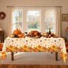 2 Pack Thanksgiving Tablecloth Fall Party Decorations, 54 x 108 Inch Rectangle Disposable Autumn Table Cloth, Plastic Pumpkin Table Cover for Harvest