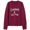 Sancai Women's Letter Embroidered Knit Pullover