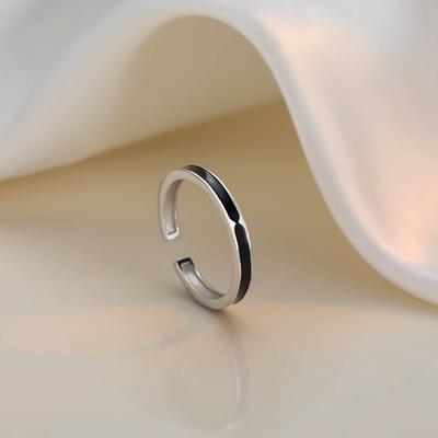 Black Ring Female Ins Cold Wind Single Ring Ring Ring Adjustable Index Finger Ring Open Ring