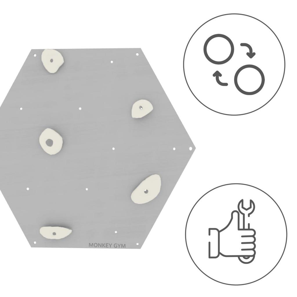 Climbing Wall Cube 1 Grey - White Grips