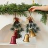 Christmas Bells Hanging Ornament Decorative Bells with Pine Needle Christmas Tree Decorations for Home Decoration 55KF