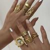 Stainless Steel Hollow Spiral Wave Rings For Women Bohemian Gold Color Sun Flower Texture Finger Ring Party Statement Jewelry