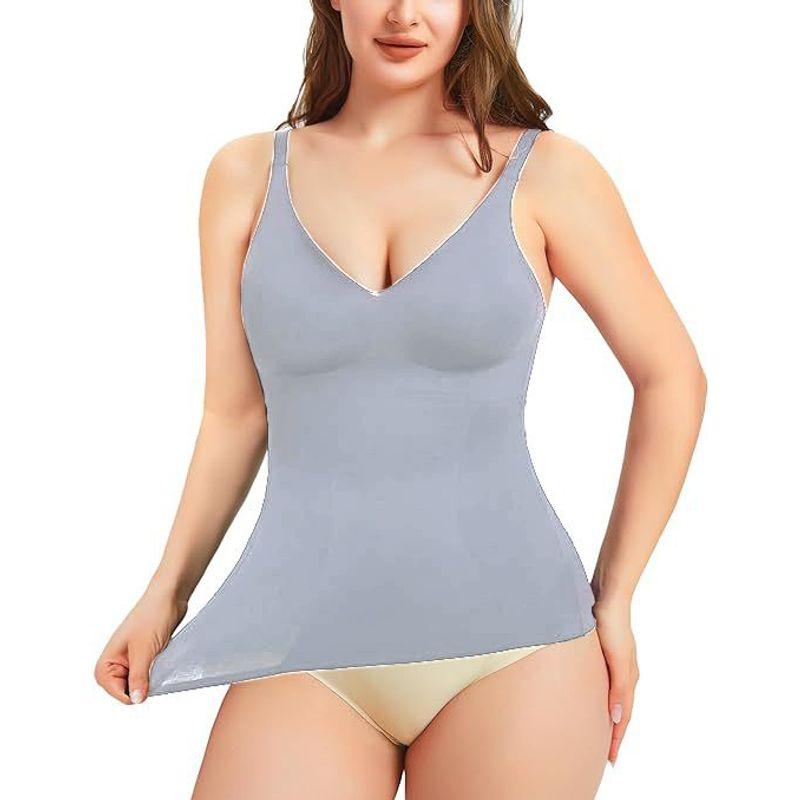 

Solid Color V-neck Slim Fit Sleeveless Top Solid Color and V-neck Sleeveless Tops Women Light gray XS