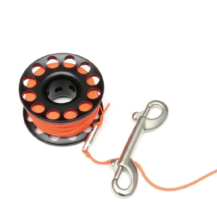 Scubas Diving Spool Finger Reel Aluminum Alloys Spool Finger Reel with Double Ended Hook Cave Diving Equipment Enduring