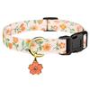 Strawberries Flower Pattern Adjustable Pet Collar Cotton Cat Traction Necklace Pet Dog Collar  Cat