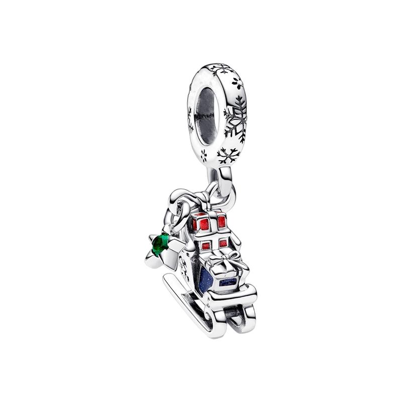 Novos Pingentes de Natal Diy Joias Femininas Presente Árvore de Natal Rena Nariz Vermelho Papai Noel Contas Encaixe Pulseira Original Acessórios