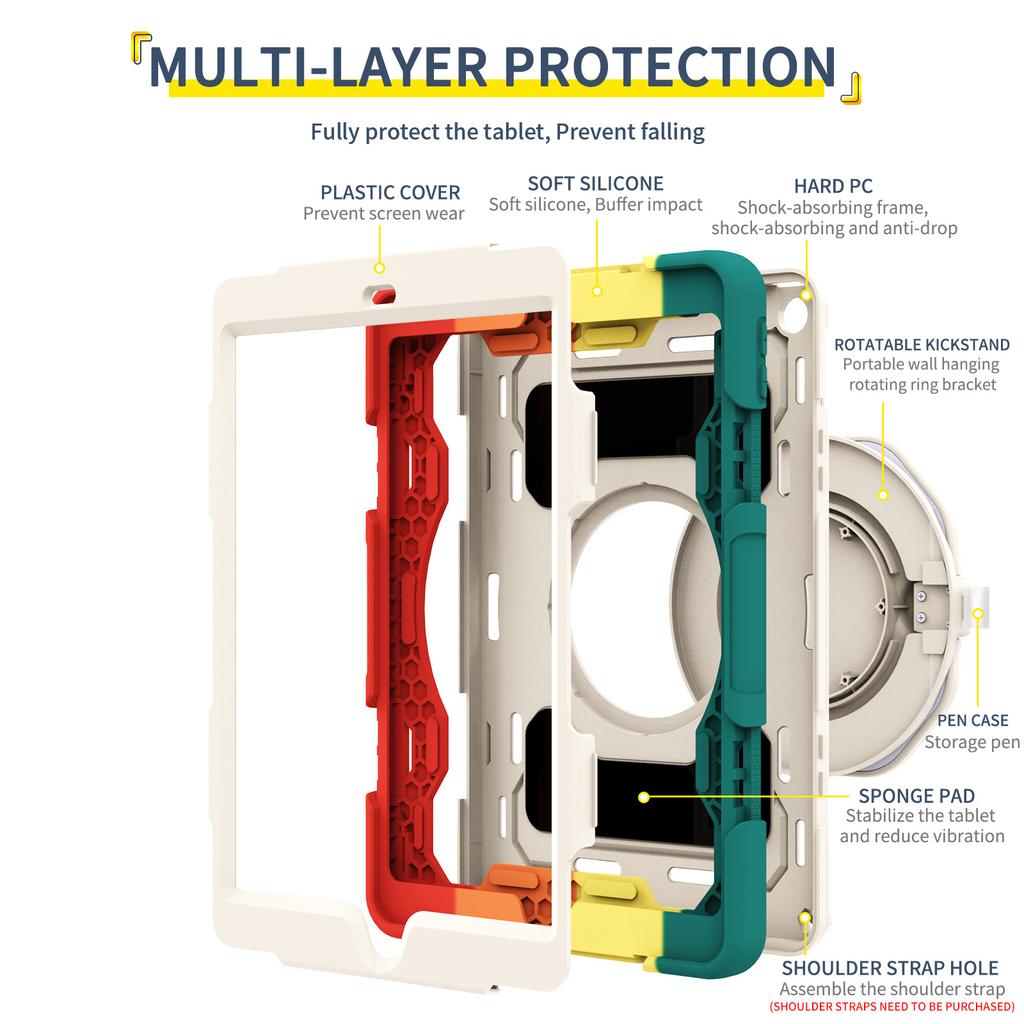 Stand Handle Grip Case For iPad Air 4 5 Pro11 2018-2022 1-2-3-4th 10.2 7-8-9th Gen Air 3 2 Pro 10.5 9.7 2017 2018 Rotating Cover