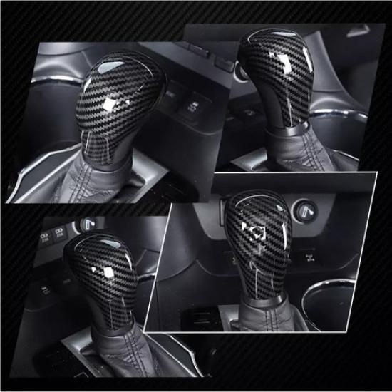 Carbon Fiber Look Gear Shift Knob Cover Trim 1pcs For Toyota Tacoma 2016-
