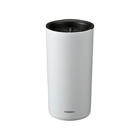 HARIO Ceramic Coating Vacuum Double Insulation Tumbler Practical Capacity 350mL Cold Insulation Heat Insulation Rotating Lid White CTF-350-W