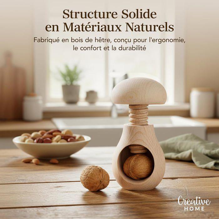 Casse-Noix Creative Home Champignon Manuel Bois Naturel 10x7 cm