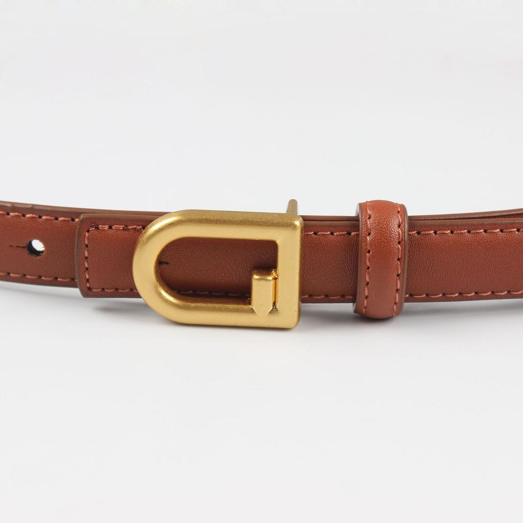 Women'S Leather Thin Belt Decorative Shirt Waist Seal With Dress Suit Waist (2Cm 8 Colors Optional)