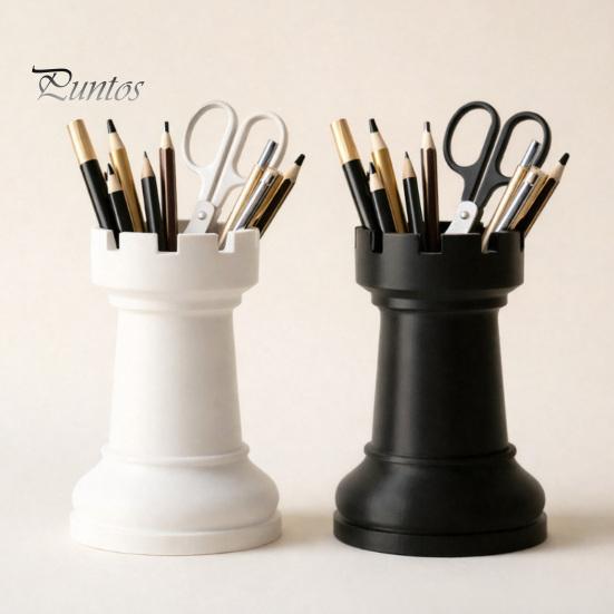 Chess Piece Design Pen Holder Holder, Makeup Brush Organizer, Minimalist Desk Decor, Multifunctional Organizer for Pens Brushes Dried Flowers,