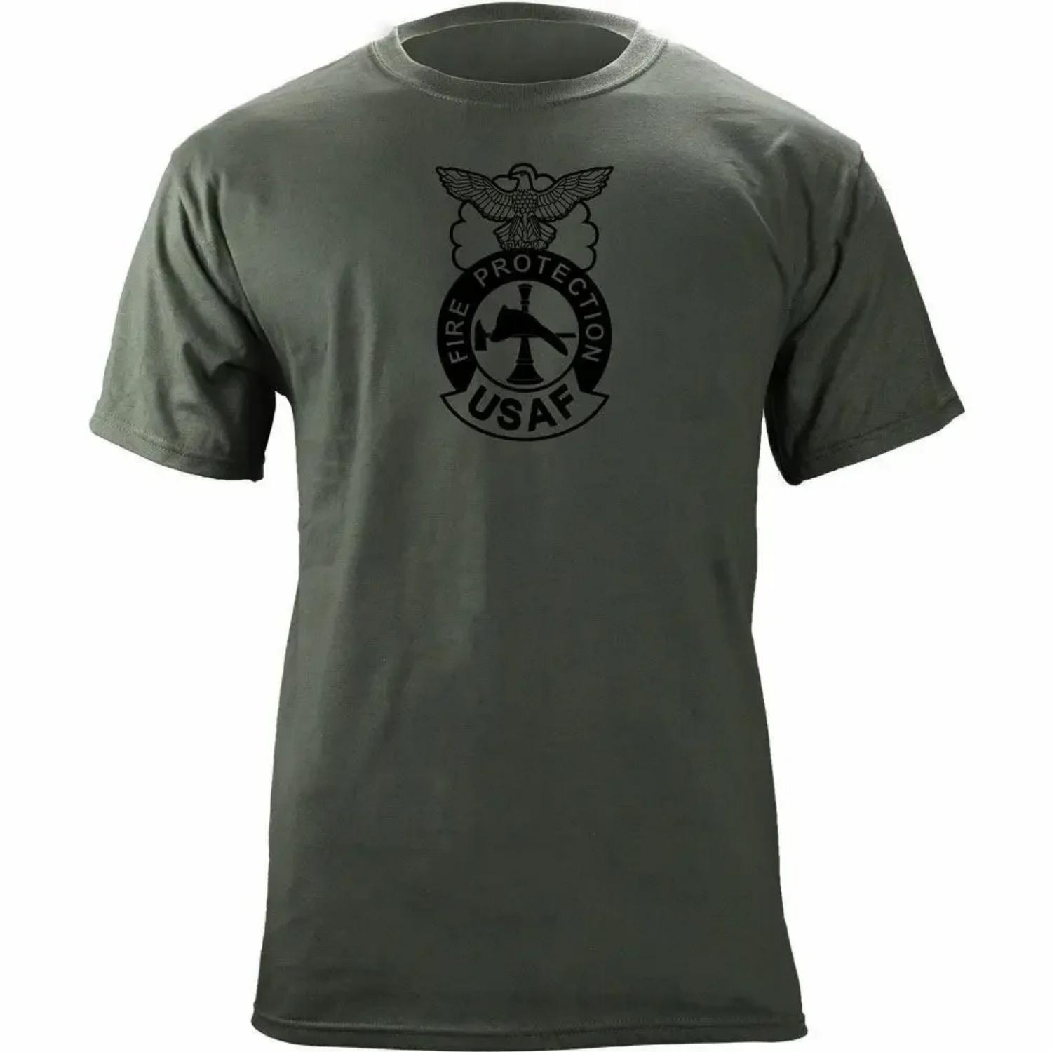 

US Air Force Fire Protection Veteran T-Shirt 100% Cotton O-Neck Summer Short Sleeve Casual Mens T-shirt Size S-3XL XXXXXL чорний