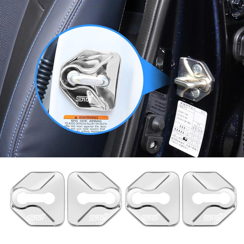Car Door Lock Cover Stainless Steel Protection Accessories For Subaru STI WRX Forester Impreza Legacy Outback XV BRZ Tribeca Z17