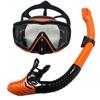 Anti-Fog Diving Mask & Snorkel Set with Three-Sided Mirror Goggles - Full Dry Silicone for Adults
