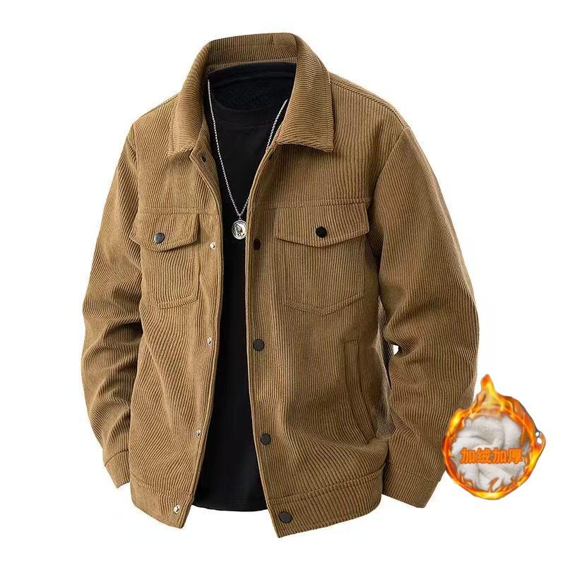 Japanese Retro Lapel Workwear Jacket - Men's Casual Loose Trendy Top for Spring and Autumn