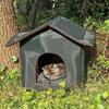 Outdoor Enclosed Waterproof Sleeping Nest for Cat Basket Puppy House Warm Cave